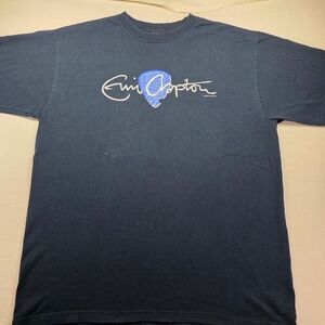 Eric Clapton 2004 World Tour T-Shirt Black Graphic Band Tee Mens Large